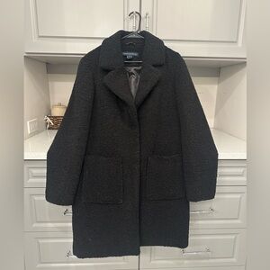 Black Sherpa Dress Coat M